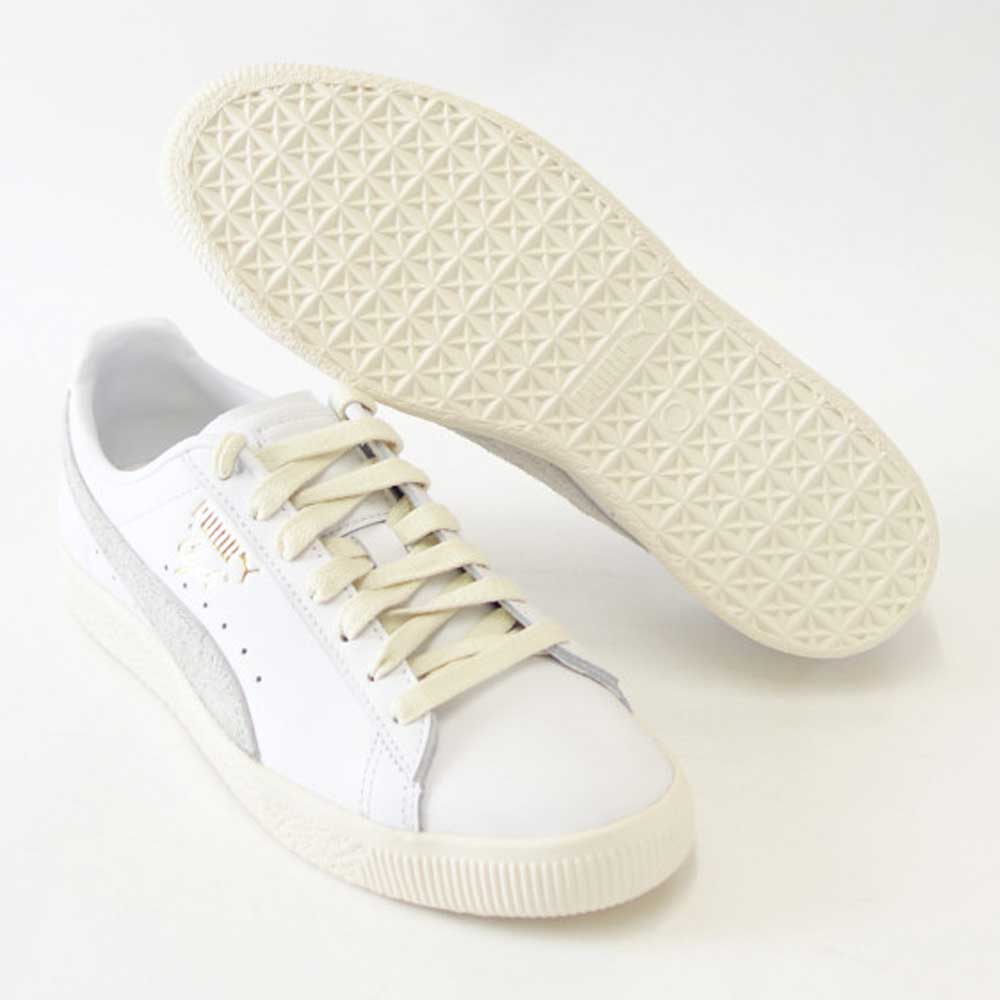 【SALE 20%OFF】 プーマ PUMA クライド ベース 39009101 ホワイト PUMA White-Frosted Ivory-Puma Team Gold（メンズ）天然皮革 ローカット スニーカー「靴」