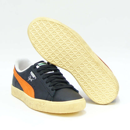 プーマ PUMA クライド VINTAGE 39468702 PUMA BLACK / RICKIE ORANGE（メンズ）ヌバックレザー ローカット スニーカー「靴」