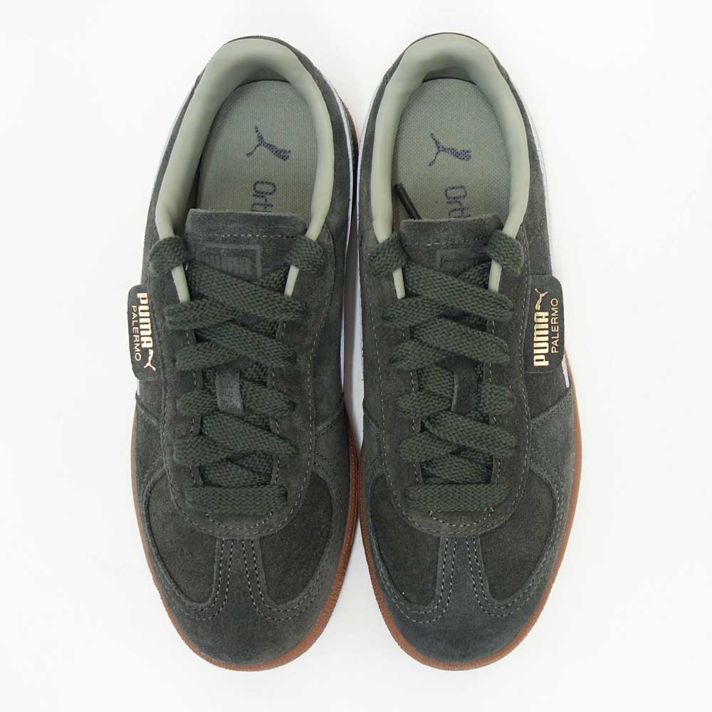 プーマPUMAユニセックスパレルモレザースニーカー39646380DarkOlive-LuxArmy（レディース）スエードレザーローカットスニーカーウォーキング「靴」
