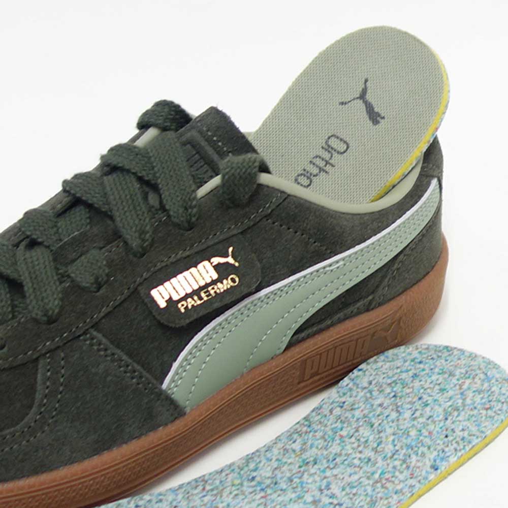 プーマPUMAユニセックスパレルモレザースニーカー39646380DarkOlive-LuxArmy（レディース）スエードレザーローカットスニーカーウォーキング「靴」