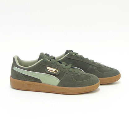 プーマPUMAユニセックスパレルモレザースニーカー39646380DarkOlive-LuxArmy（レディース）スエードレザーローカットスニーカーウォーキング「靴」