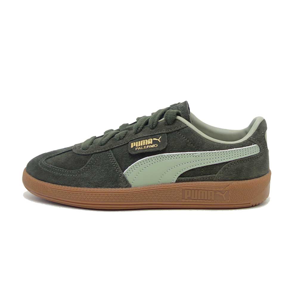 プーマ PUMA ユニセックス パレルモ レザー スニーカー 39646380 Dark Olive - Lux Army（レディース）スエードレザー ローカット スニーカー ウォーキング「靴」