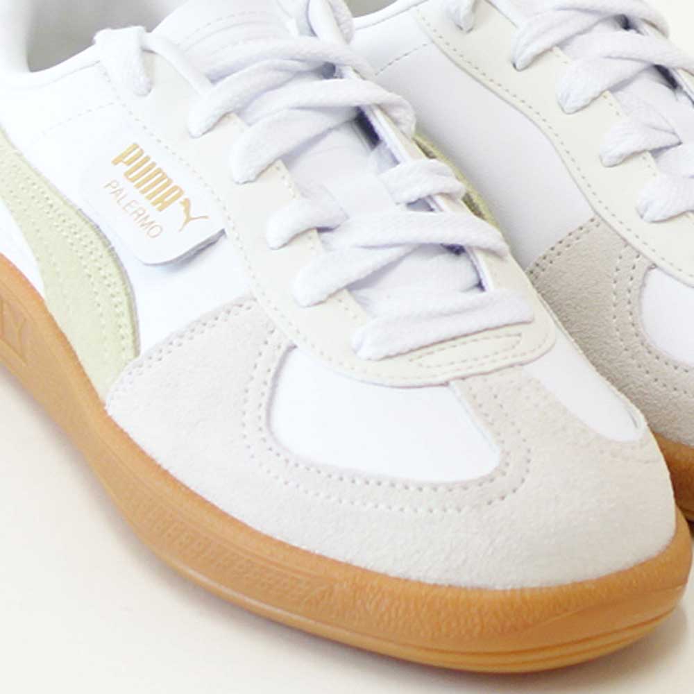 プーマPUMAユニセックスパレルモレザースニーカー39646418PUMAWhite-VaporGray（レディース）スエードレザーローカットスニーカーウォーキング「靴」