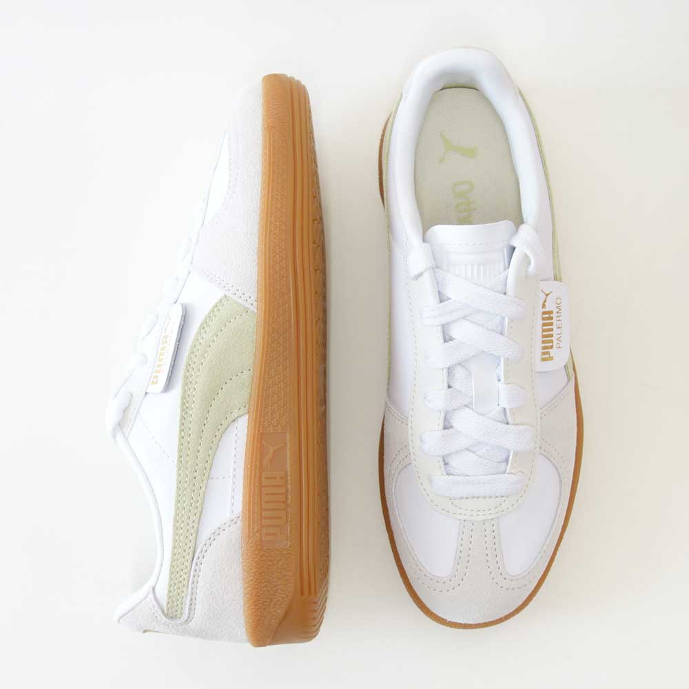 プーマPUMAユニセックスパレルモレザースニーカー39646418PUMAWhite-VaporGray（レディース）スエードレザーローカットスニーカーウォーキング「靴」
