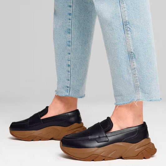 プーマPUMASOPHYRローファーウィメンズスニーカー39773003PUMABlack-Gum（レディース）天然皮革厚底ローカットスニーカースリッポン「靴」