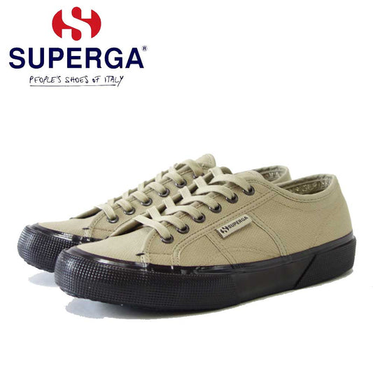 スペルガ SUPERGA 2490-BOLD（ユニセックス）Grey Fossil-Black Bristol (3a5135cware)  ナチュラルなキャンバススニーカー 「靴」