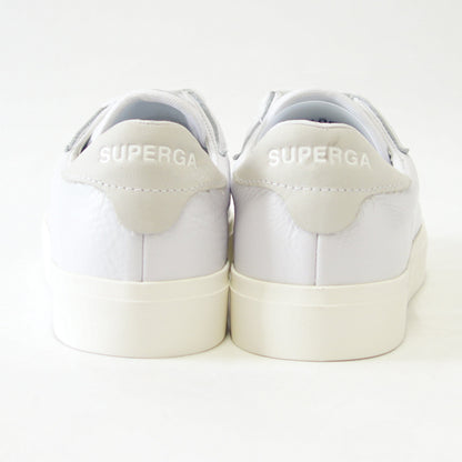 スペルガ SUPERGA 3843 COURT（ユニセックス）ホワイト  (3a5135ewagb)  天然皮革 レザースニーカー 「靴」