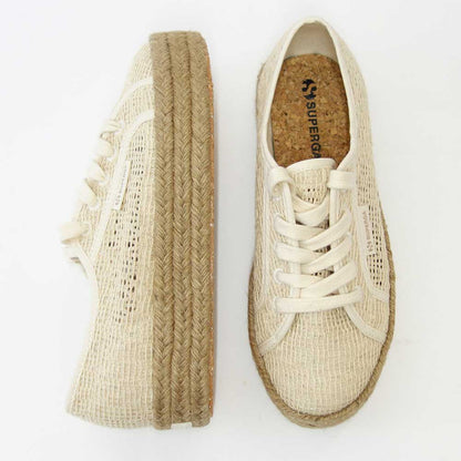 【SALE 30%OFF】 スペルガ SUPERGA 2730 ROPE ORGANIC MACRAME（レディース）BEIGE RAW  (3s31223wa00)  オーガニックロープで編み込んだスニーカー  ジュートスニーカー  「靴」