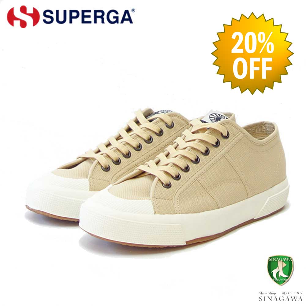 【SALE 20%OFF】 スペルガ SUPERGA 2390-MILITARY 7 EYELETS（メンズ）ベージュ (3s7112xwahk)  ナチュラル キャンバススニーカー ミリタリー 「靴」