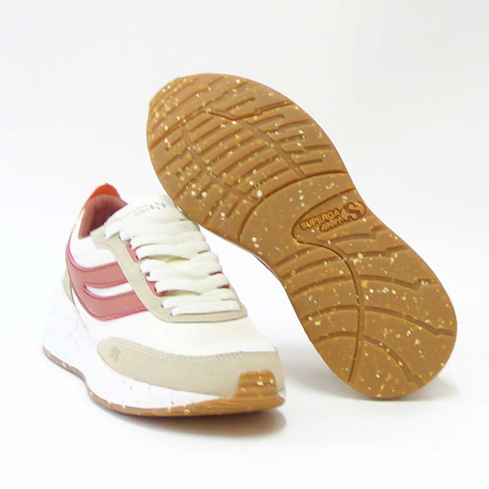 【SALE 40%OFF】 スペルガ SUPERGA 4089 TRAINING 9TS SLIM VEGAN（ユニセックス）アイボリー／レンガ  (3s7128gwa6k)  クラシック ランニングシューズ スニーカー  「靴」