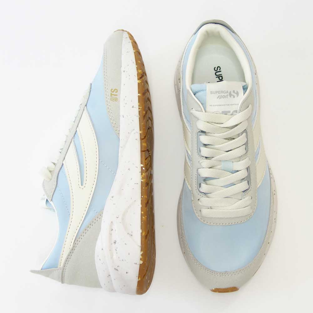 【SALE 40%OFF】 スペルガ SUPERGA 4089 TRAINING 9TS SLIM VEGAN（ユニセックス）ライトブルー／ホワイト  (3s7128gwa6m)  クラシック ランニングシューズ スニーカー  「靴」