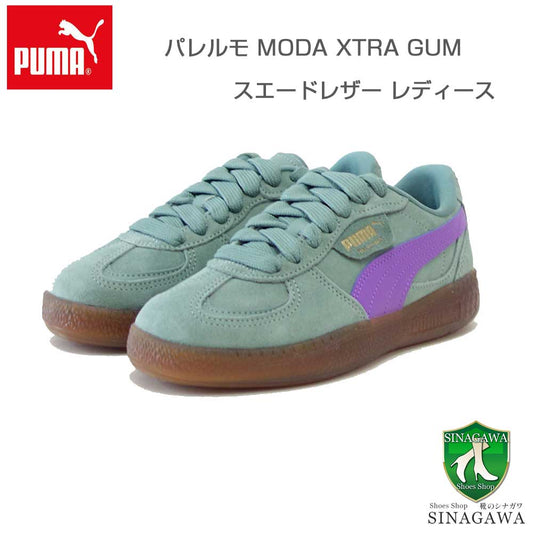 プーマPUMAパレルモMODAXTRAGUMウィメンズスニーカー40032308GreenMoon-WildBerry（レディース）スエードレザーローカットスニーカーウォーキング「靴」