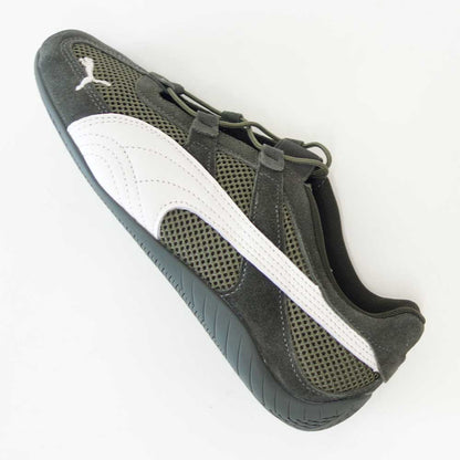 プーマPUMAスピードキャットGO40358907DarkOlive-WarmWhite（レディース）スエード天然皮革ローカットスニーカーブラック「靴」