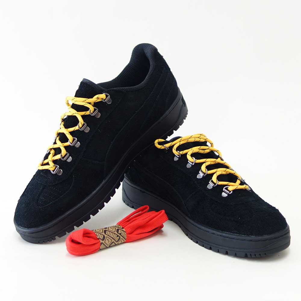 プーマPUMAパレルモアルピノファジー40369901ブラック-YellowSizzle（メンズ）天然皮革スエードローカットスニーカーウォーキング「靴」