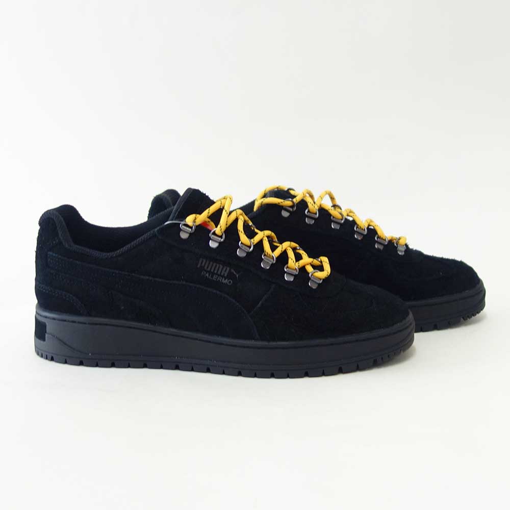 プーマPUMAパレルモアルピノファジー40369901ブラック-YellowSizzle（メンズ）天然皮革スエードローカットスニーカーウォーキング「靴」
