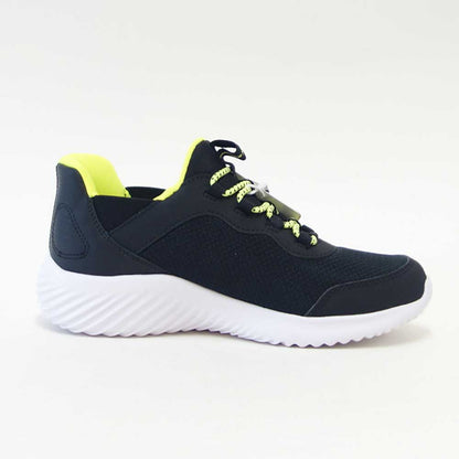 スケッチャーズSKECHERSBOUNDERブリスクバースト403822LBKYLブラック/イエロー（キッズ）メッシュ人工繊維スニーカーハンズフリー子供靴「靴」