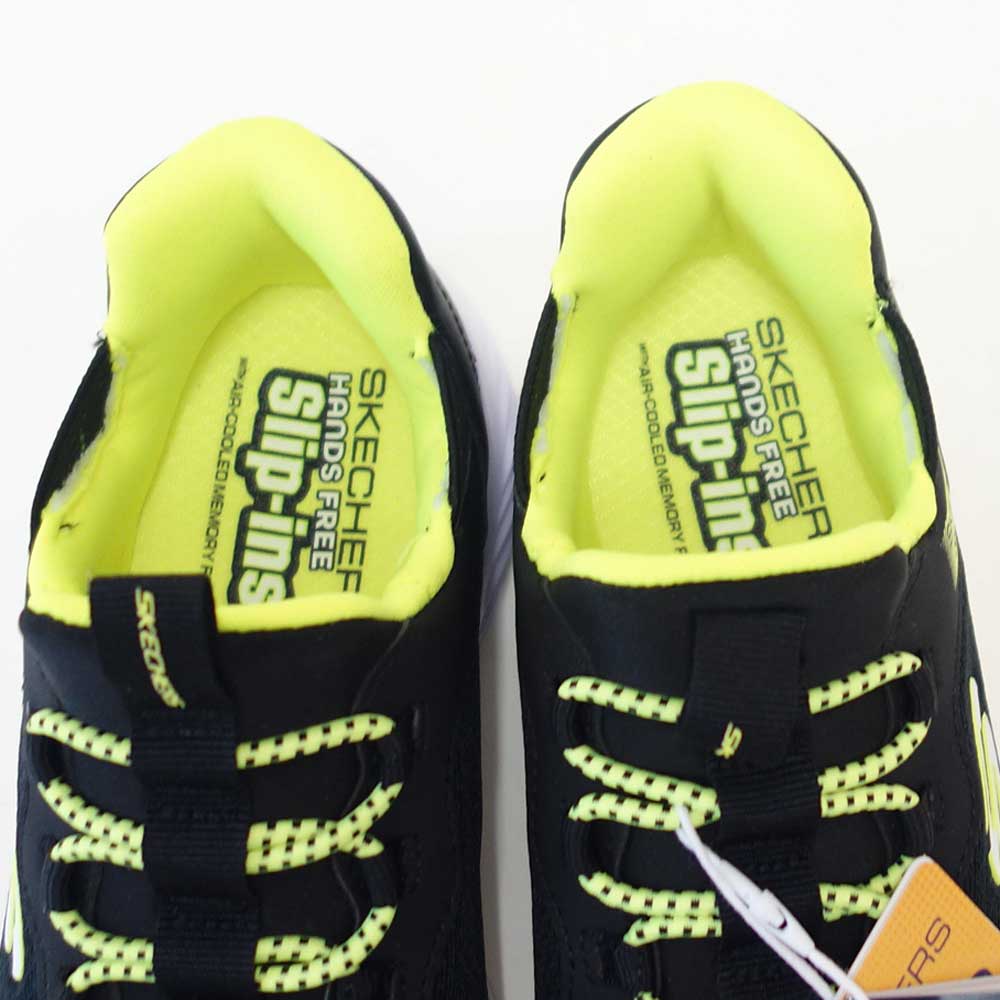スケッチャーズSKECHERSBOUNDERブリスクバースト403822LBKYLブラック/イエロー（キッズ）メッシュ人工繊維スニーカーハンズフリー子供靴「靴」