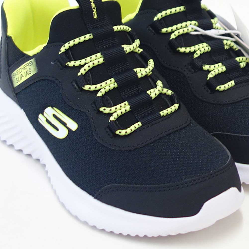 スケッチャーズSKECHERSBOUNDERブリスクバースト403822LBKYLブラック/イエロー（キッズ）メッシュ人工繊維スニーカーハンズフリー子供靴「靴」