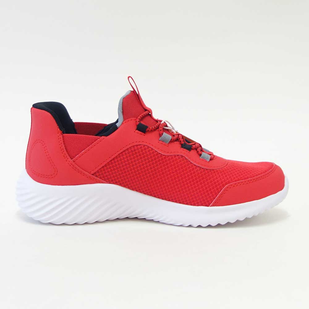 スケッチャーズSKECHERSBOUNDERブリスクバースト403822LRDBKレッド/ブラック（キッズ）メッシュ人工繊維スニーカーハンズフリー子供靴「靴」