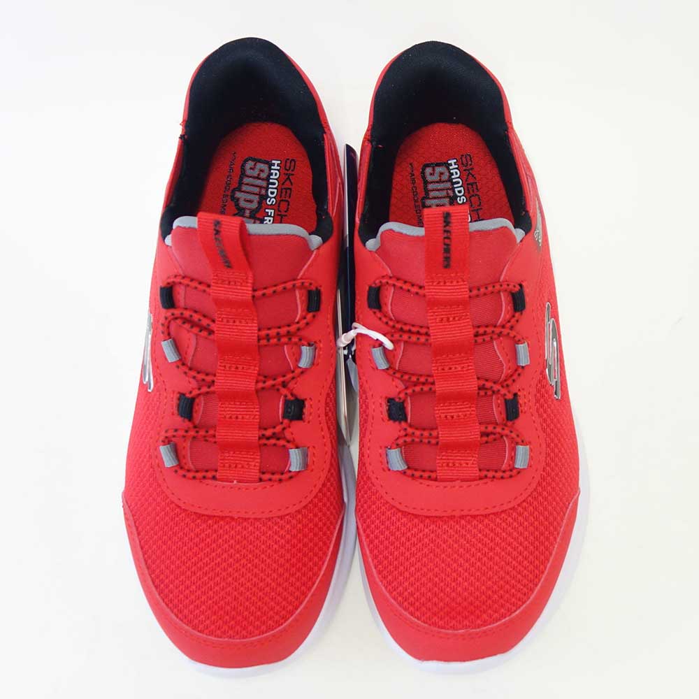 スケッチャーズSKECHERSBOUNDERブリスクバースト403822LRDBKレッド/ブラック（キッズ）メッシュ人工繊維スニーカーハンズフリー子供靴「靴」