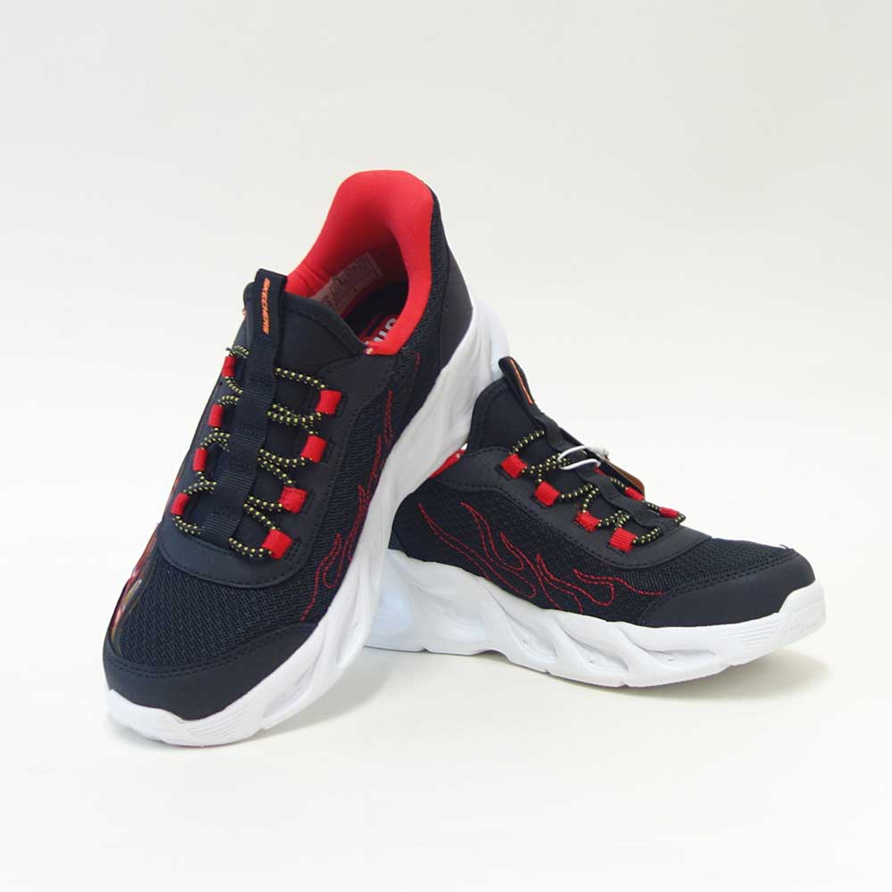 スケッチャーズSKECHERSサーモフラッシュ2.0-ヒートブリスク403898LBKRDブラック/レッド（キッズ）メッシュ人工繊維スニーカーハンズフリー子供靴「靴」
