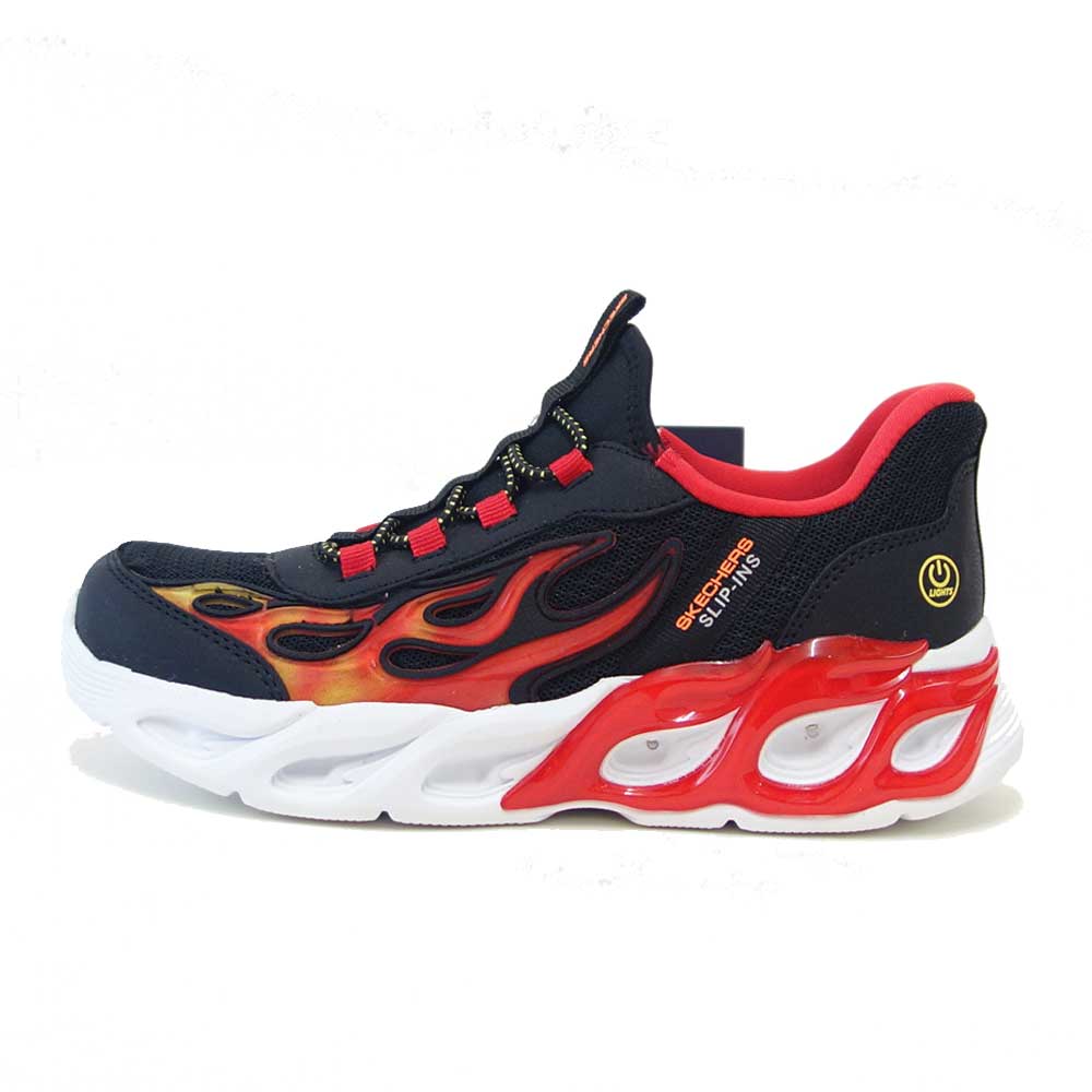 スケッチャーズ SKECHERS サーモ フラッシュ 2.0 - ヒートブリスク 403898L BKRD ブラック/レッド （キッズ）メッシュ 人工繊維 スニーカー ハンズフリー 子供靴  「靴」