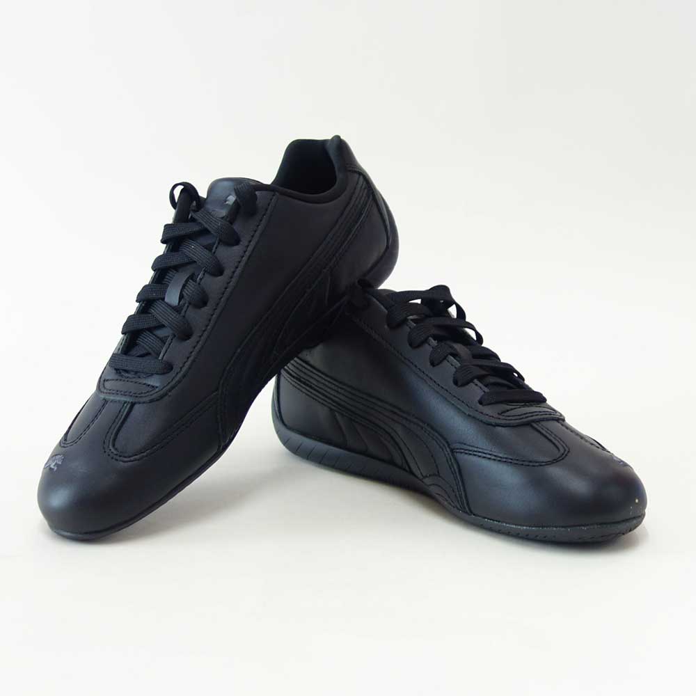 プーマPUMAスピードキャットフルレザー40544901PUMABlack-ShadowGray（レディース）スムース天然皮革ローカットスニーカーストリートカジュアル「靴」