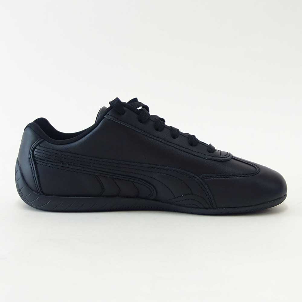 プーマPUMAスピードキャットフルレザー40544901PUMABlack-ShadowGray（レディース）スムース天然皮革ローカットスニーカーストリートカジュアル「靴」