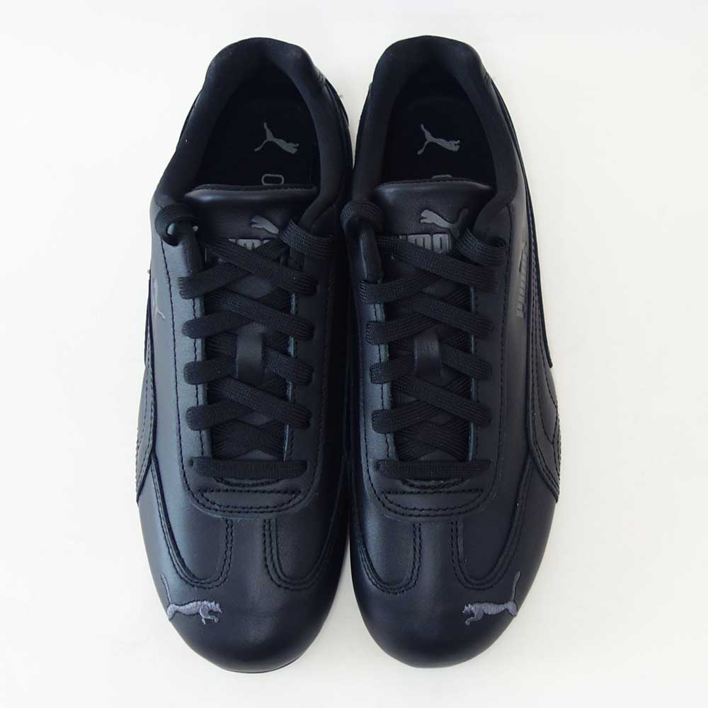 プーマPUMAスピードキャットフルレザー40544901PUMABlack-ShadowGray（レディース）スムース天然皮革ローカットスニーカーストリートカジュアル「靴」