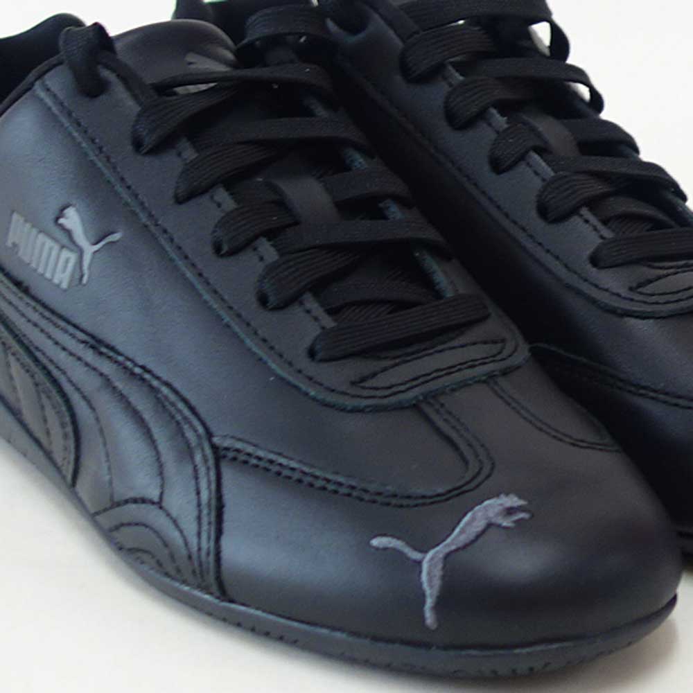 プーマPUMAスピードキャットフルレザー40544901PUMABlack-ShadowGray（レディース）スムース天然皮革ローカットスニーカーストリートカジュアル「靴」