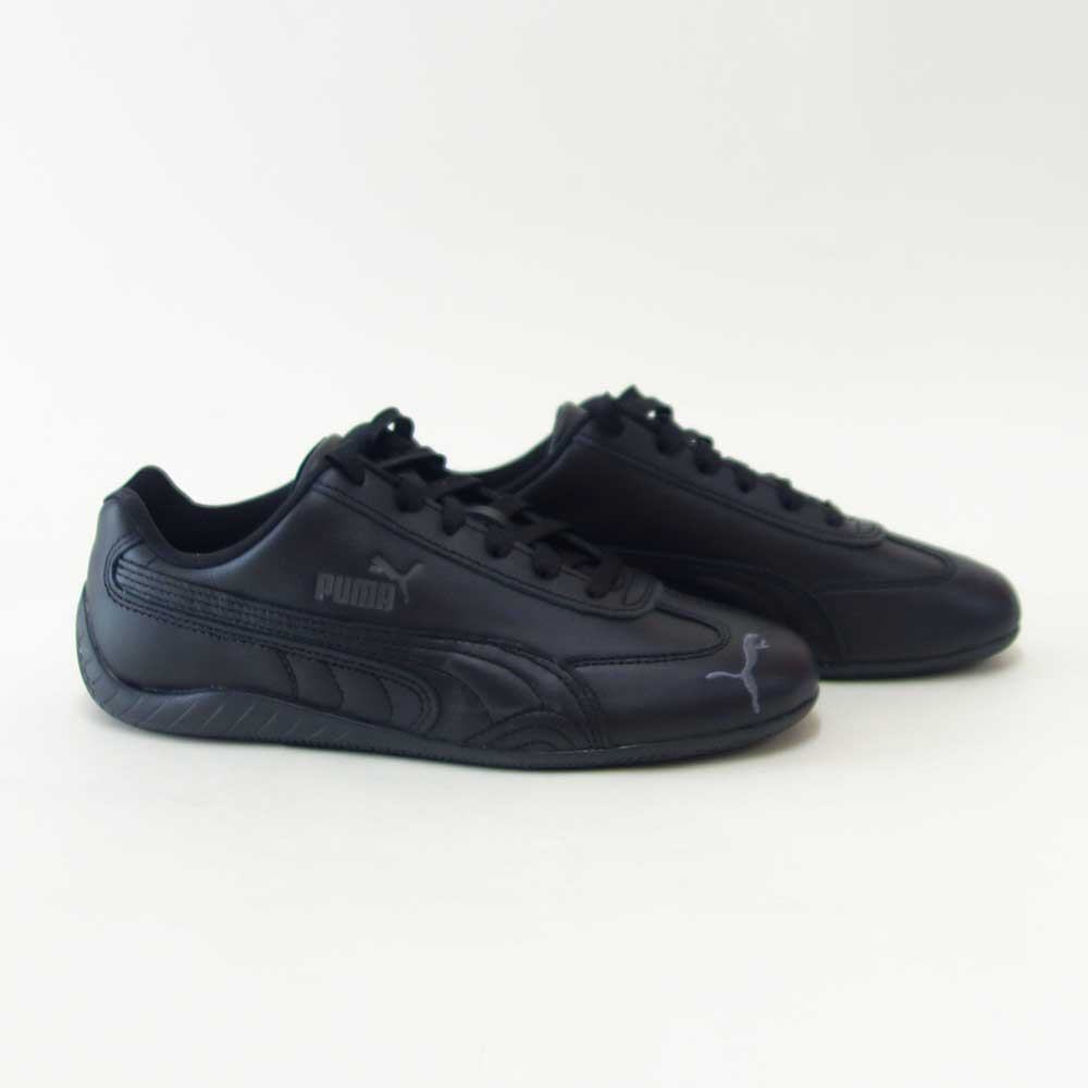 プーマPUMAスピードキャットフルレザー40544901PUMABlack-ShadowGray（レディース）スムース天然皮革ローカットスニーカーストリートカジュアル「靴」