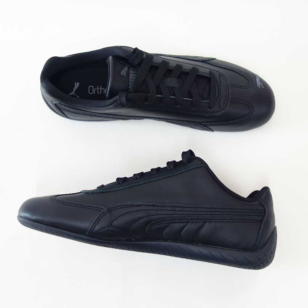 プーマPUMAスピードキャットフルレザー40544901PUMABlack-ShadowGray（レディース）スムース天然皮革ローカットスニーカーストリートカジュアル「靴」
