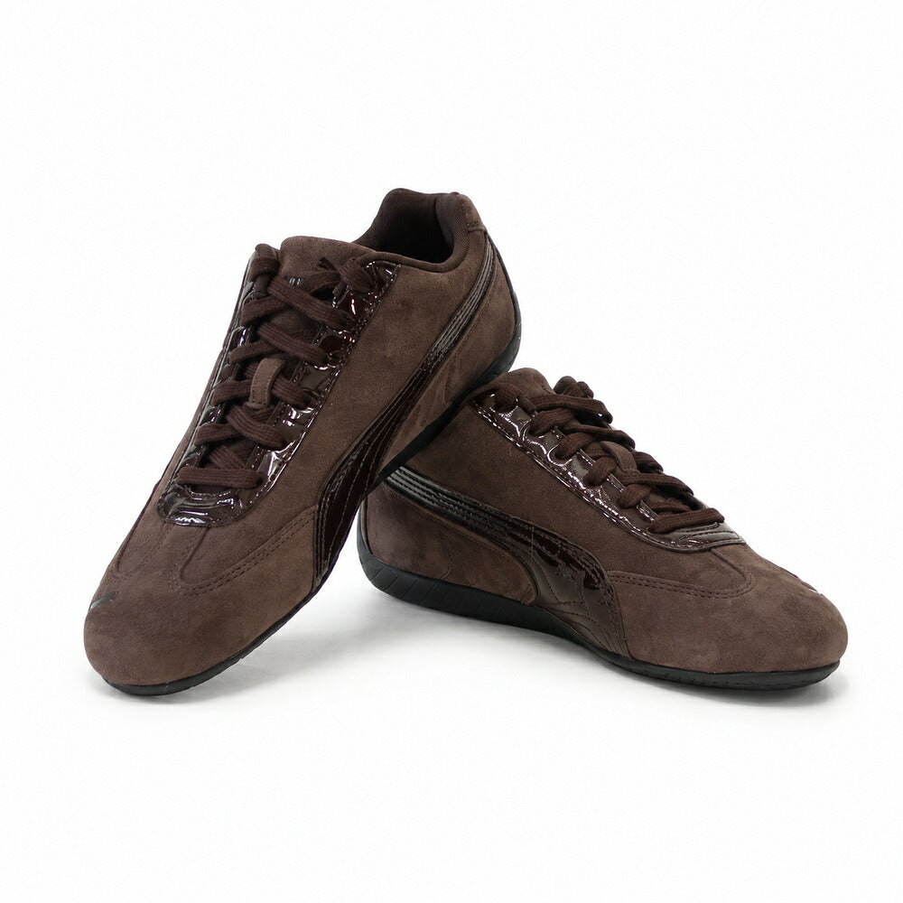 プーマPUMAスピードキャットプレミアムクロコWNS40767401ChocolateFondue-PUMABlack（レディース）レザークロコ型押しローカットスニーカーストリートカジュアル「靴」