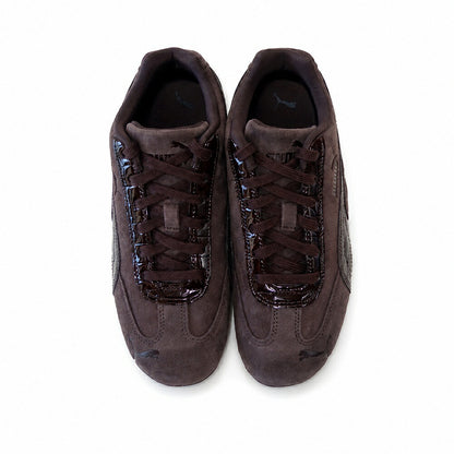 プーマPUMAスピードキャットプレミアムクロコWNS40767401ChocolateFondue-PUMABlack（レディース）レザークロコ型押しローカットスニーカーストリートカジュアル「靴」