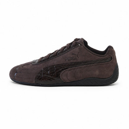 プーマ PUMA スピードキャット プレミアム クロコ WNS 407674 01 Chocolate Fondue-PUMA Black（レディース）レザー クロコ型押し ローカット スニーカー ストリート カジュアル「靴」