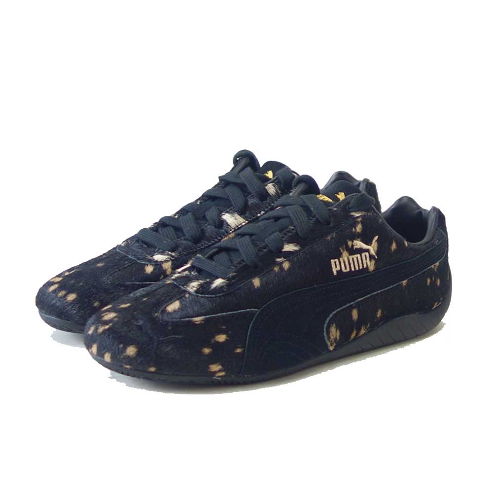 プーマPUMAスピードキャットドゥレット40816902PUMABlack-PUMAGold（レディース）ファー天然皮革ローカットスニーカーストリートカジュアル「靴」