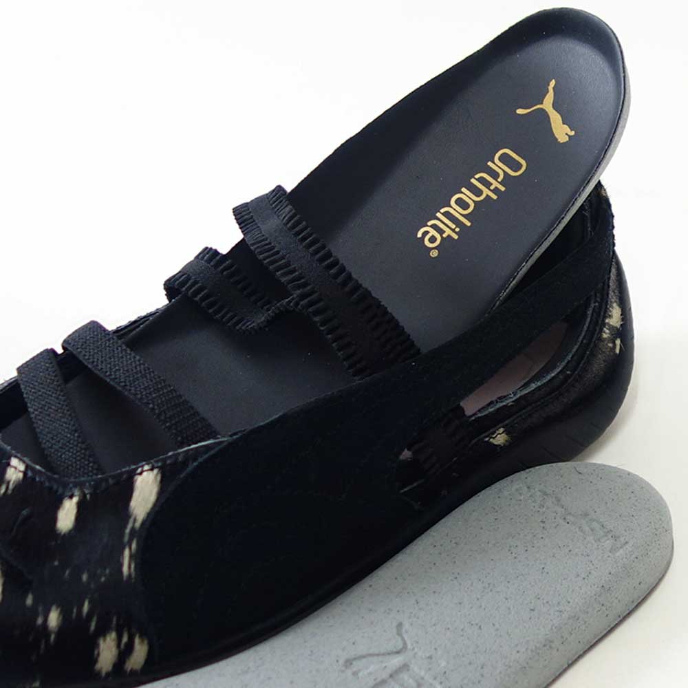 プーマPUMAスピードキャットBALLETDOELETTE40817102PUMABlack-PUMAGold（レディース）天然皮革バレエシューズスニーカー「靴」