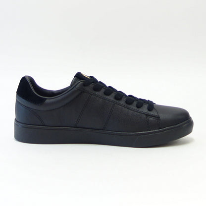 【SALE 20%OFF】 FRED PERRY フレッドペリー  B 4322 102（ユニセックス）SPENCER TUMBLED LEATHER （スペンサー タンブルド レザー） カラー：ブラック  天然皮革のローカットスニーカー  展開サイズ 27cm 29cm 「靴」