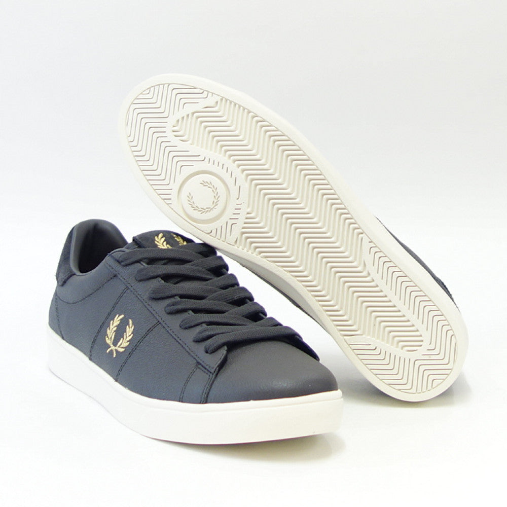 【SALE 20%OFF】 FRED PERRY フレッドペリー  B 4322 G85（ユニセックス）SPENCER TUMBLED LEATHER （スペンサー タンブルド レザー） カラー：グレー  天然皮革のローカットスニーカー 展開サイズ 26cm 28cm  「靴」