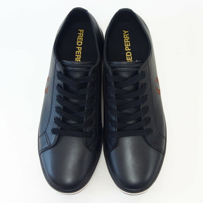 FRED PERRY フレッドペリー  B4333 S76（ユニセックス）KINGSTON LEATHER カラー：Black / WHIS 天然皮革 ローカットスニーカー テニスシューズ  「靴」