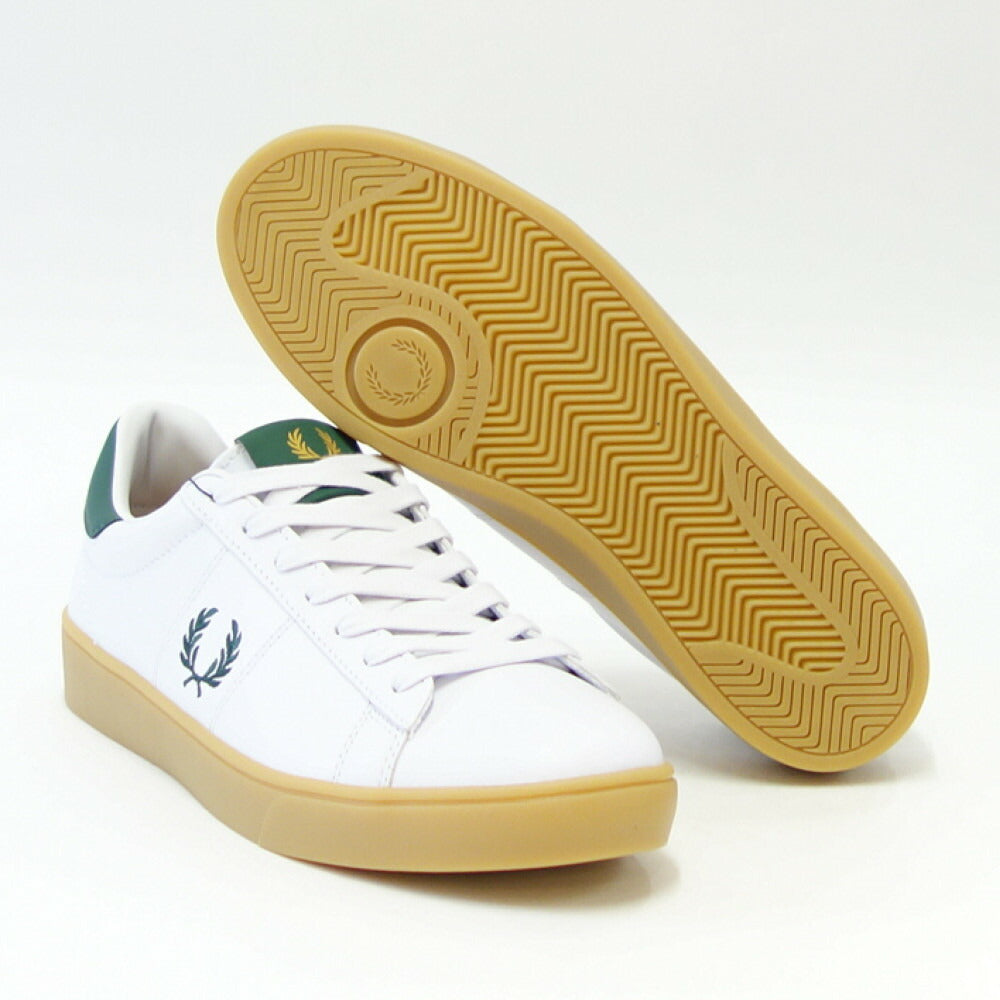 【SALE 20%OFF】 FRED PERRY フレッドペリー  B 4334 300（ユニセックス）SPENCER LEATHER （スペンサー レザー） カラー：ホワイト  天然皮革のローカットスニーカー  展開サイズ 26cm 27cm 28cm 「靴」