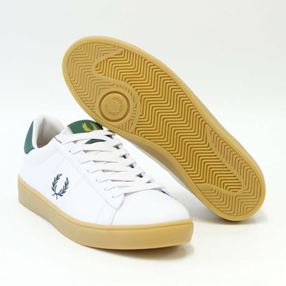 【SALE 20%OFF】 FRED PERRY フレッドペリー  B 4334 300（ユニセックス）SPENCER LEATHER （スペンサー レザー） カラー：ホワイト  天然皮革のローカットスニーカー  展開サイズ 26cm 27cm 28cm 「靴」