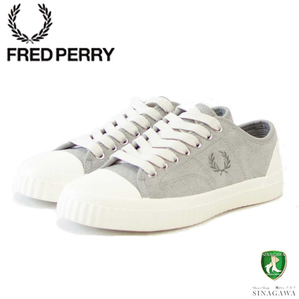 FRED PERRY フレッドペリー  B4338 181（ユニセックス）HUGHES LOW TEXTURD SUEDE カラー：Limestone  天然皮革 ローカットスニーカー テニスシューズ  「靴」