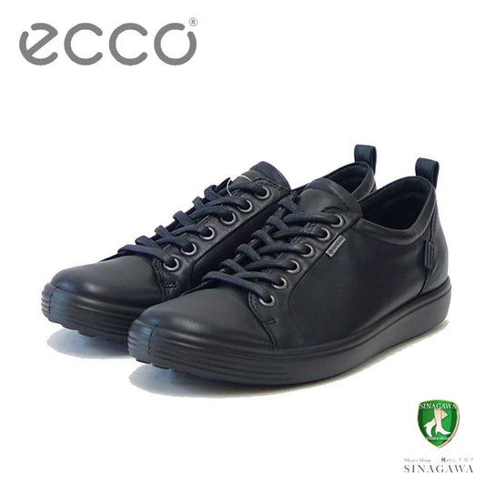 エコー ECCO SOFT 7 GORE-TEX W ブラック 440303 01001 （レディース）ゴアテックス 防水 快適な履き心地のレザースニーカー  レースアップ ウォーキングシューズ 旅行「靴」