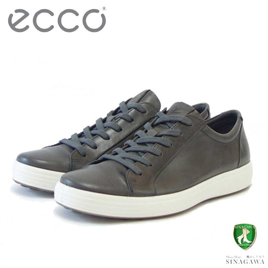 エコー ECCO SOFT 7 M グレー 47036402244（メンズ）天然皮革 ウォーキング シューズ  コンフォート レザースニーカー 「靴」