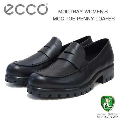 エコー ECCO MODTRAY WOMEN'S MOC-TOE PENNY LOAFER ブラック 49001301001 （レディース）快適な履き心地のレザーローファー  スリッポン 「靴」