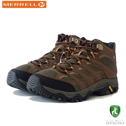 メレル MERRELL （メンズ）モアブ 3 シンセティック ミッド ゴアテックス  MOAB 500253w ワイドワイズ カラー：アース  GORE-TEX 完全防水 通気性メッシュ アウトドアシューズ ウォーキング ハイキング トレイル 「靴」