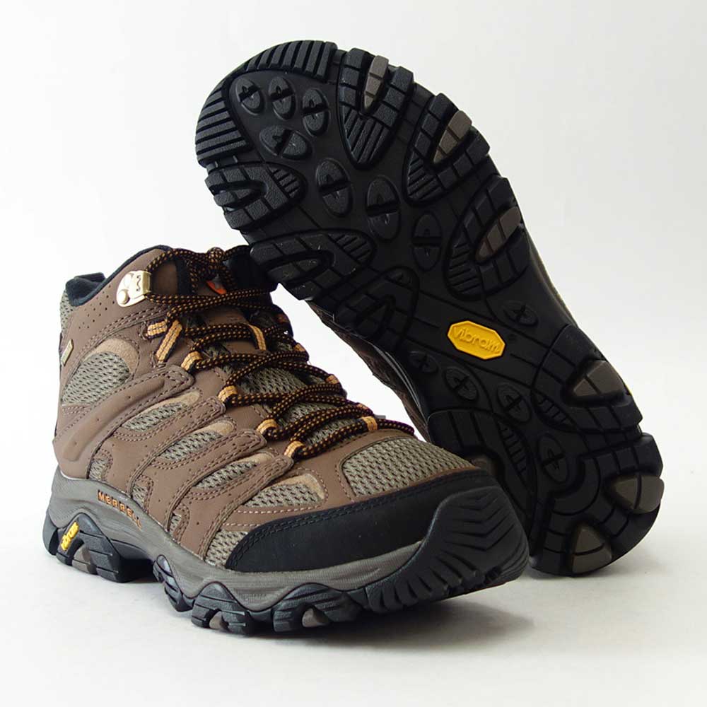 メレル MERRELL （メンズ）モアブ 3 シンセティック ミッド ゴアテックス  MOAB 500253w ワイドワイズ カラー：アース  GORE-TEX 完全防水 通気性メッシュ アウトドアシューズ ウォーキング ハイキング トレイル 「靴」