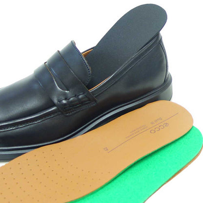 エコーECCOHELSINKI2MEN'SPENNYLOAFER50035401001ブラック（メンズ）上質レザーのビジネスシューズローファースリッポンスクエアトゥ「靴」