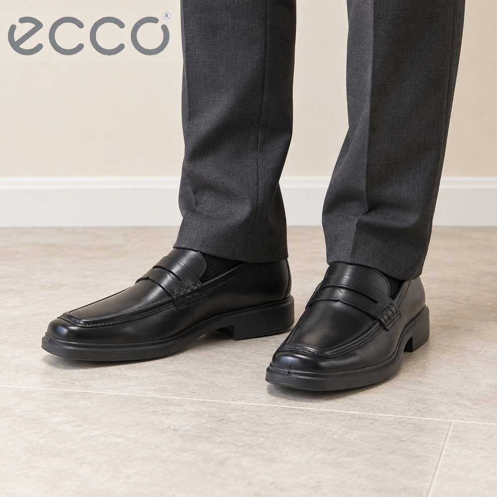 エコーECCOHELSINKI2MEN'SPENNYLOAFER50035401001ブラック（メンズ）上質レザーのビジネスシューズローファースリッポンスクエアトゥ「靴」